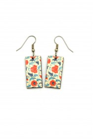 Chinese Red Wallpaper Earrings